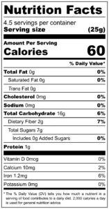 2026 Dried Apricots Nutrition Label Only