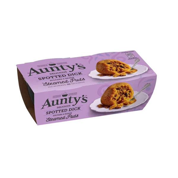 Auntys Spotted Dick Steamed Puds 2Pk - Image 2